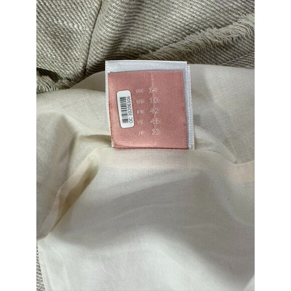 Maggie Marilyn New Zeland Womens Blazer100% Linen Fringe Pockets Jacket Size 10 - Picture 7 of 9